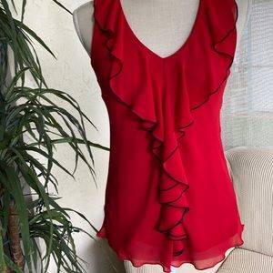 A BYER Red/Black Sleeveless Top
